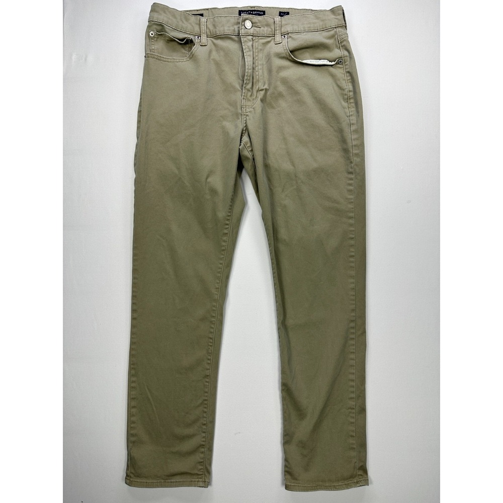 Lucky Brand Mens 32x29 Khaki Pants Straight Fit 5 Pocket Tan Casual Chinos